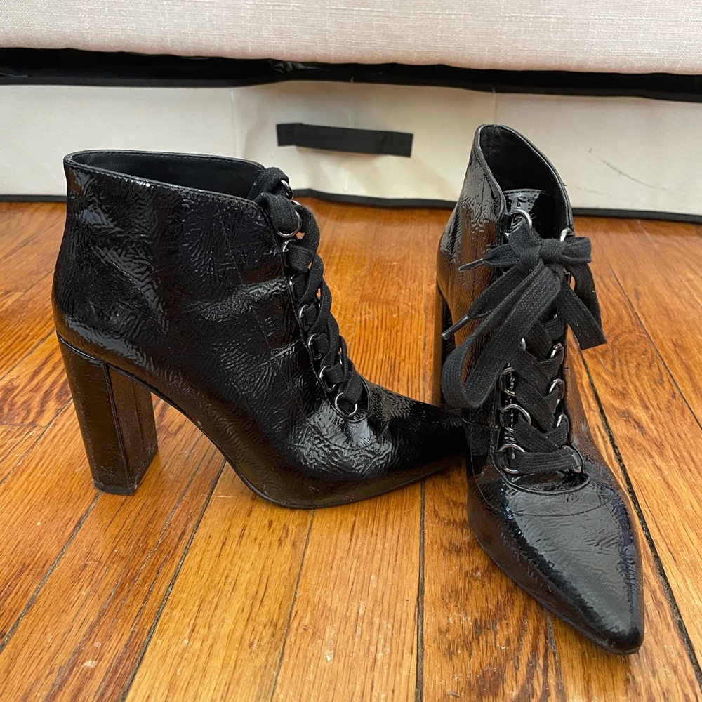 Zara Military Shiny Black Boots